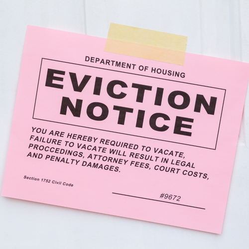 Image of pink eviction notice document